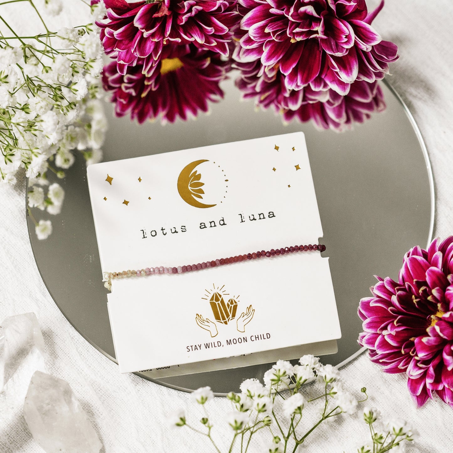 Lotus and Luna "Stay Wild, Moon Child" Goddess Bracelet