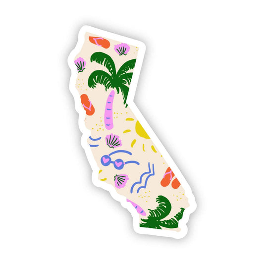 California Outline Beach Sticker