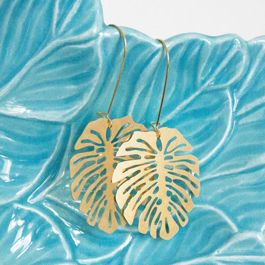 A Tea Leaf - Monstera Earrings - Jewelry